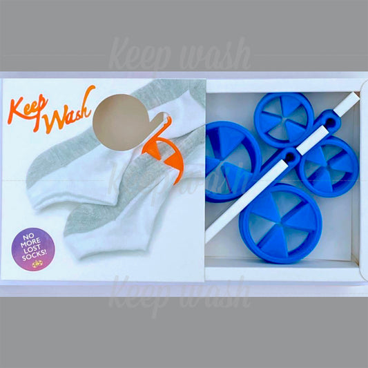 Keep Wash - Circle Sock Clips For Washing Machine, Dryer, And Drawer - Color: Blue