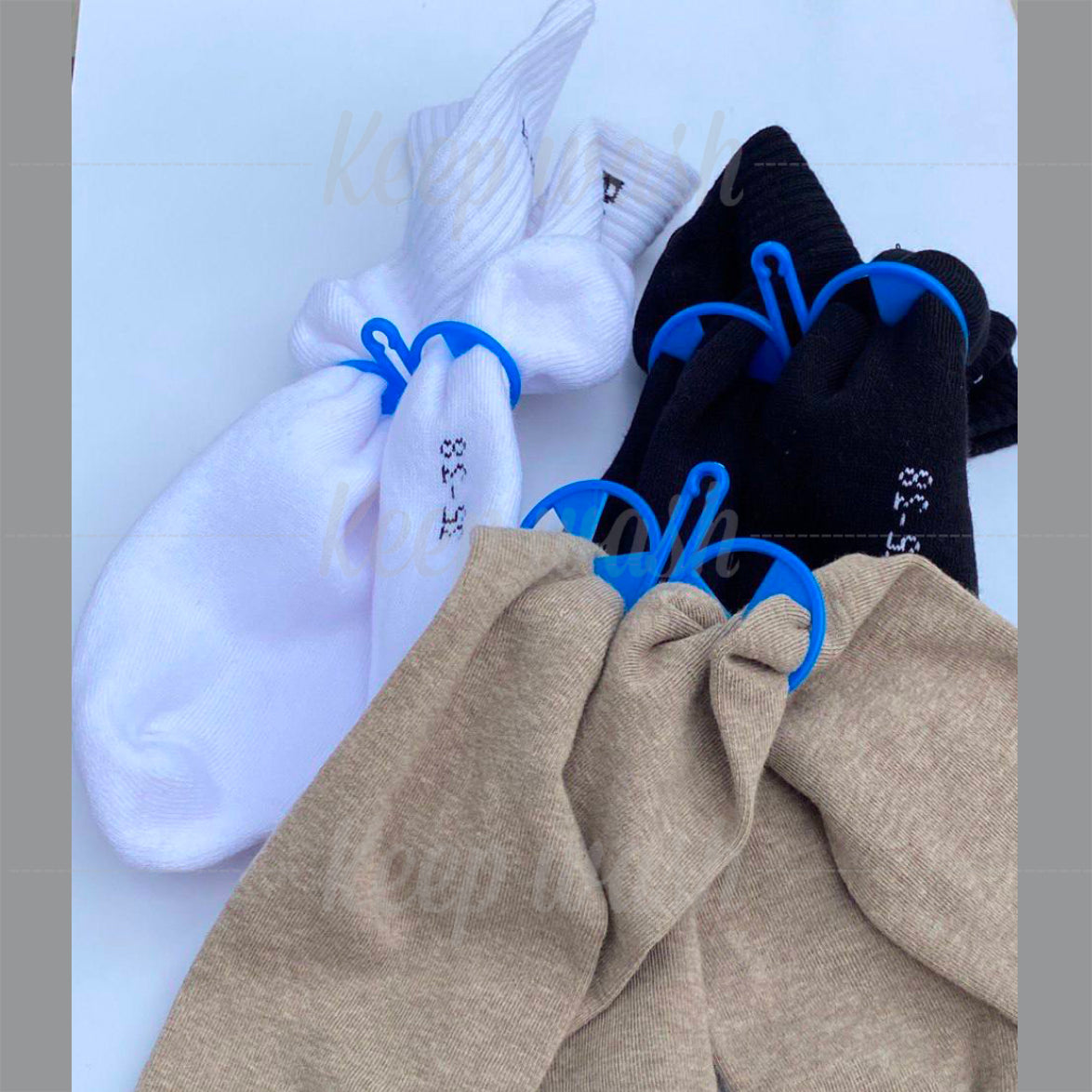 Keep Wash - Circle Sock Clips For Washing Machine, Dryer, And Drawer - Color: Blue