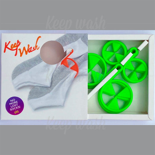 Keep Wash - Circle Sock Clips For Washing Machine, Dryer, And Drawer - Color: Green