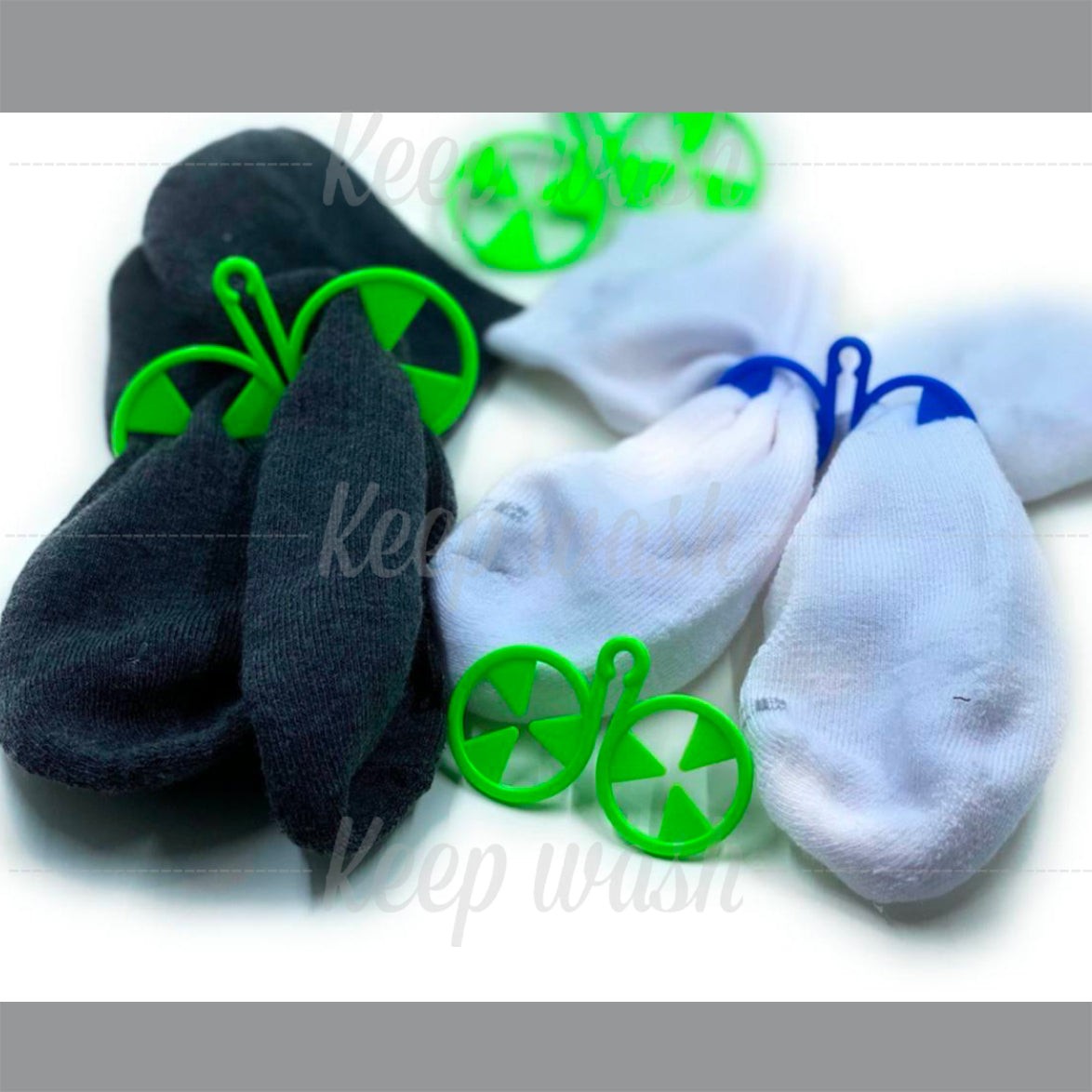 Keep Wash - Circle Sock Clips For Washing Machine, Dryer, And Drawer - Color: Green