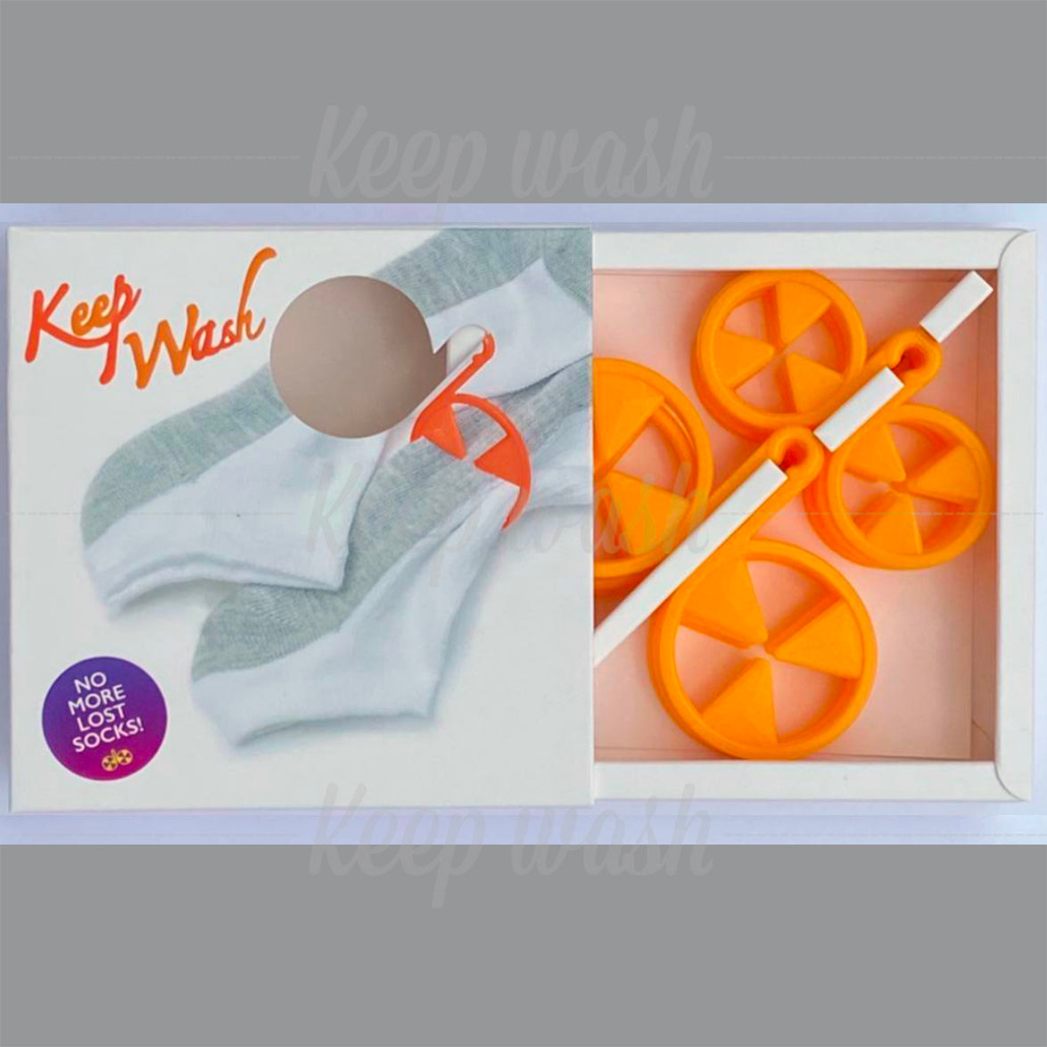 Keep Wash - Circle Sock Clips For Washing Machine, Dryer, And Drawer - Color: Orange