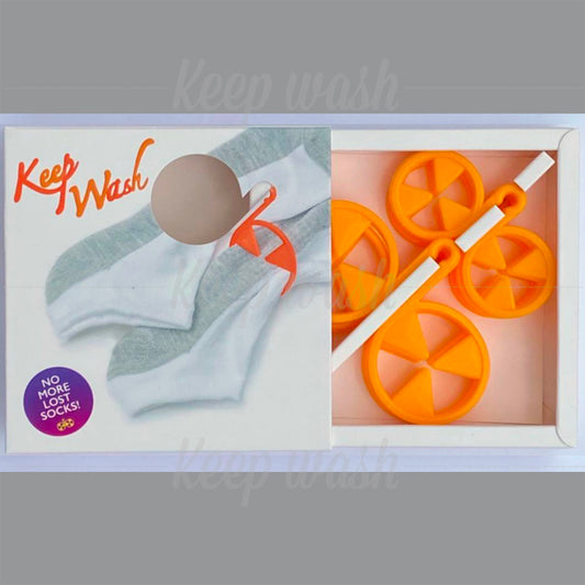 Keep Wash - Circle Sock Clips For Washing Machine, Dryer, And Drawer - Color: Orange