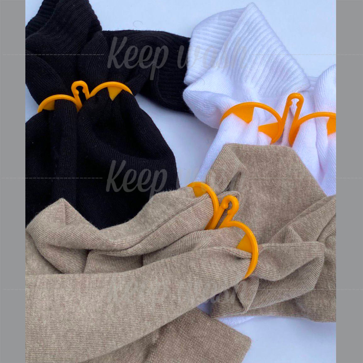 Keep Wash - Circle Sock Clips For Washing Machine, Dryer, And Drawer - Color: Orange