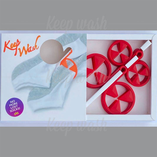 Keep Wash - Circle Sock Clips For Washing Machine, Dryer, And Drawer - Color: Red
