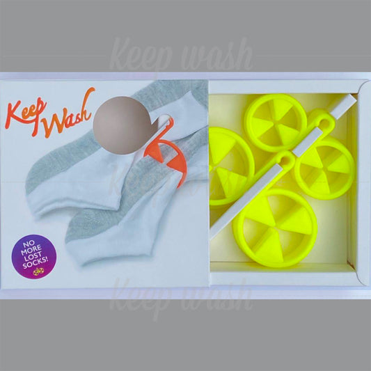 Keep Wash - Circle Sock Clips For Washing Machine, Dryer, And Drawer - Color: Yellow