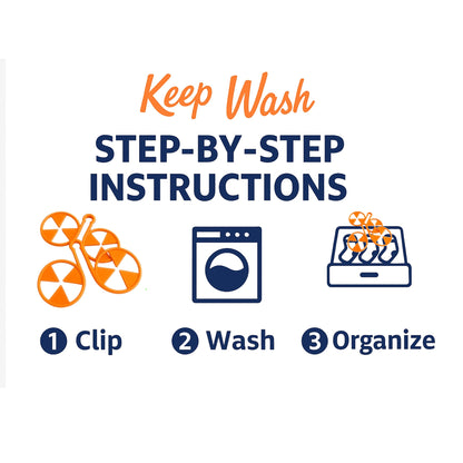 Keep Wash - Circle Sock Clips For Washing Machine, Dryer, And Drawer - Color: Orange