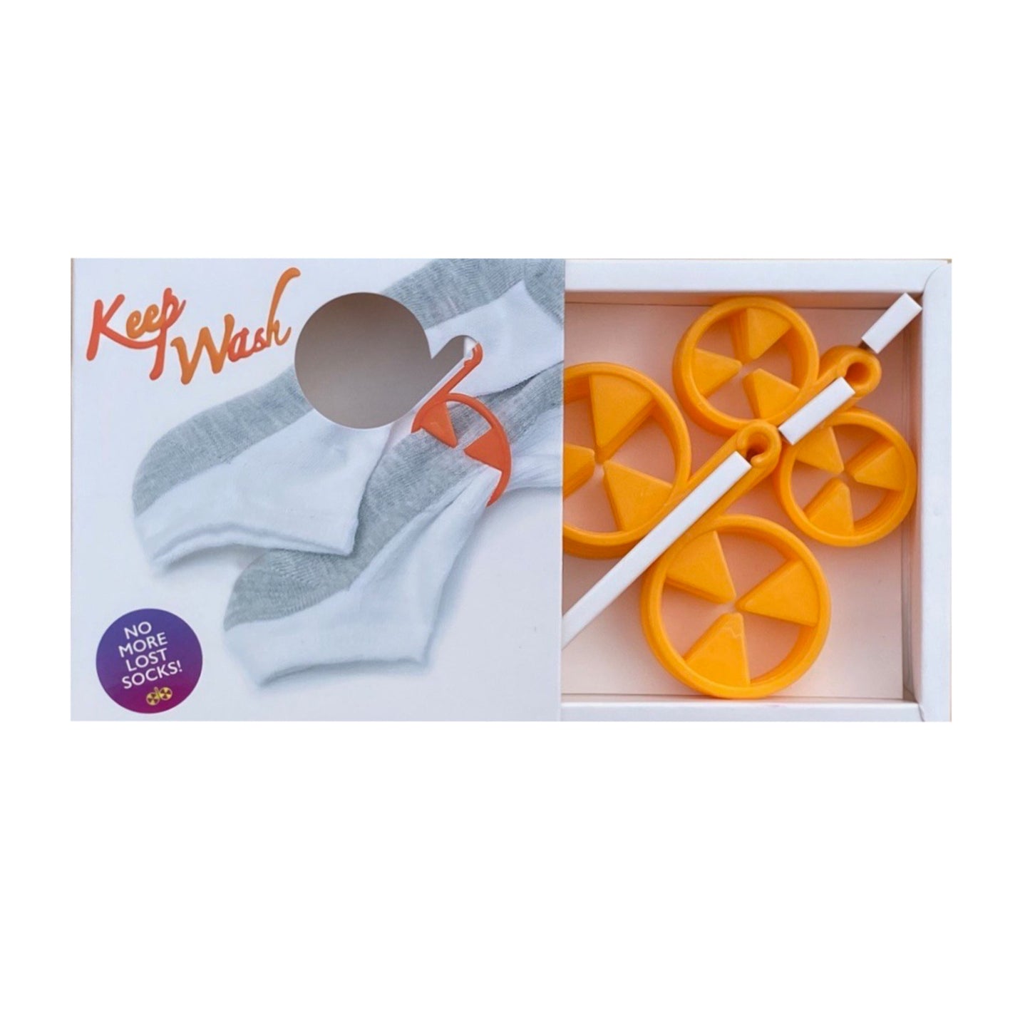 Keep Wash - Circle Sock Clips For Washing Machine, Dryer, And Drawer - Color: Orange