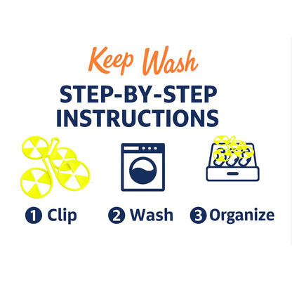 Keep Wash - Circle Sock Clips For Washing Machine, Dryer, And Drawer - Color: Yellow