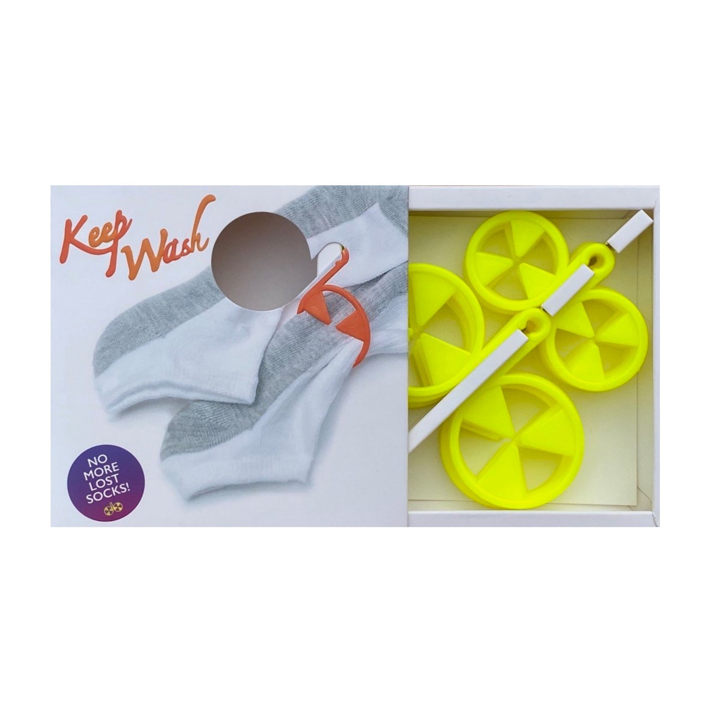 Keep Wash - Circle Sock Clips For Washing Machine, Dryer, And Drawer - Color: Yellow
