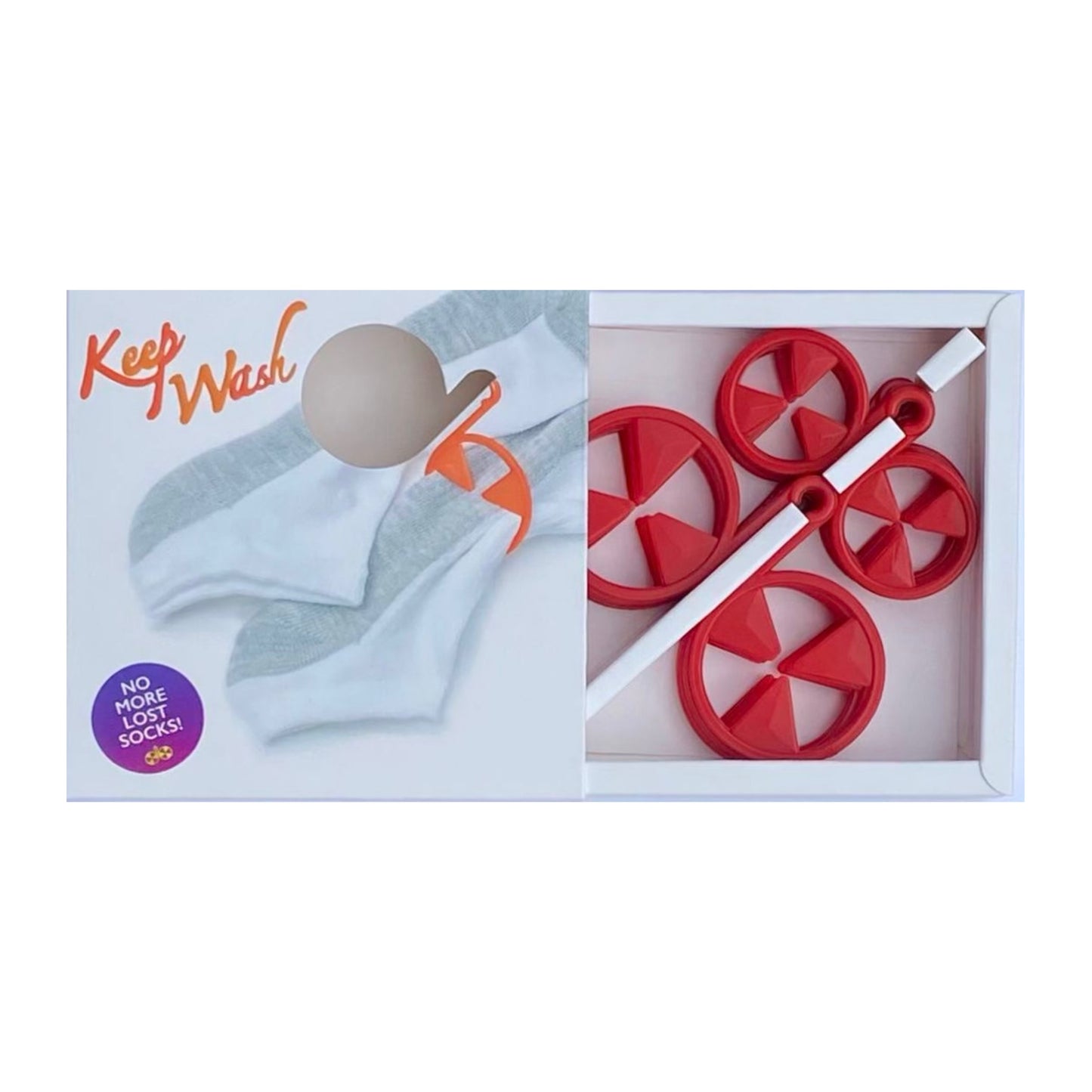Keep Wash - Circle Sock Clips For Washing Machine, Dryer, And Drawer - Color: Red
