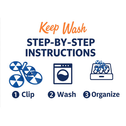 Keep Wash - Circle Sock Clips For Washing Machine, Dryer, And Drawer - Color: Blue