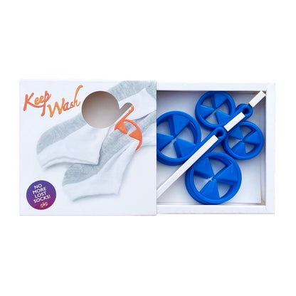 Keep Wash - Circle Sock Clips For Washing Machine, Dryer, And Drawer - Color: Blue
