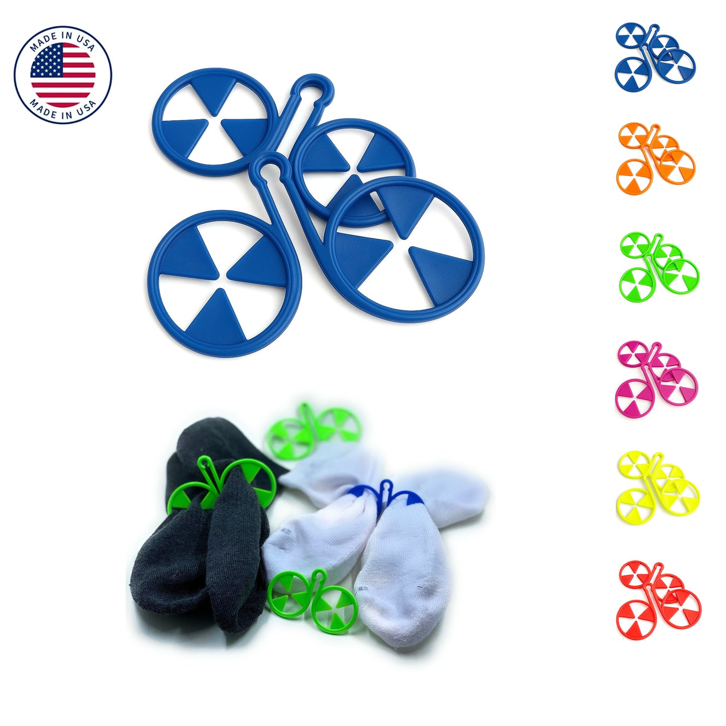 Keep Wash - Circle Sock Clips For Washing Machine, Dryer, And Drawer - Color: Blue