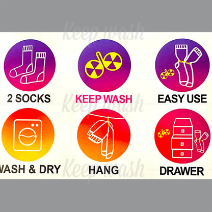 Keep Wash - Circle Sock Clips For Washing Machine, Dryer, And Drawer - Color: Green